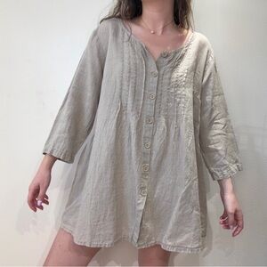 Flax Oat Linen Tunic/Mini Dress